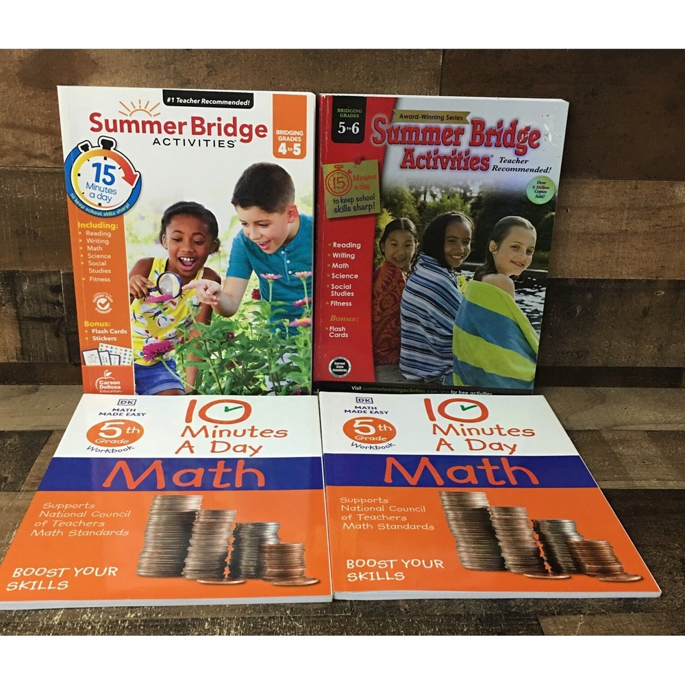 Grade 4-6 Learning Work Books Home School Lot Of 4 Kids Educational EUC Teaching